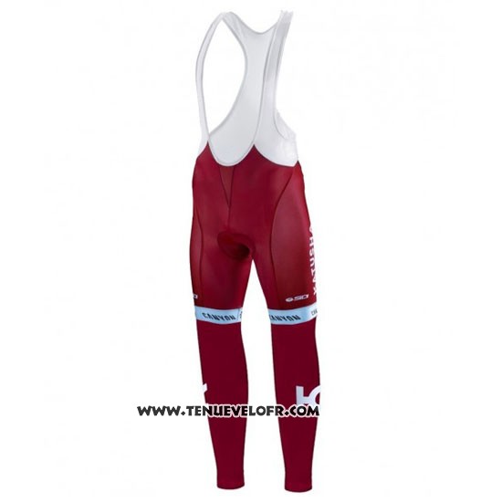 2016 Maillot Ciclismo Katusha Alpecin Blanc et Rouge Manches Longues et Cuissard
